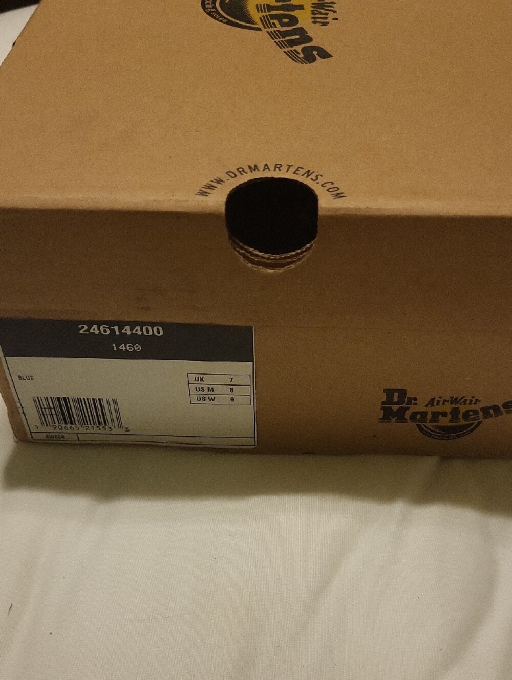 Dr. Martens Blue Leather Combat Boots with Yellow Stitching - Picture 7 of 7